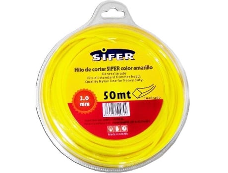 Sifer hilo desbrozadora amarillo cuadrado 3.00 mmx 50 m 48222030