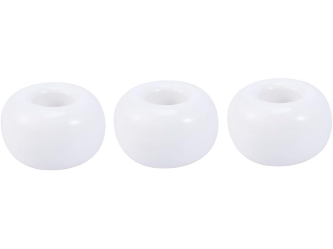 Soporte redondo de cerámica blanca para cepillos de dientes, juego de 3 mini soportes para cepillos de dientes, base creativa para CHABERLU