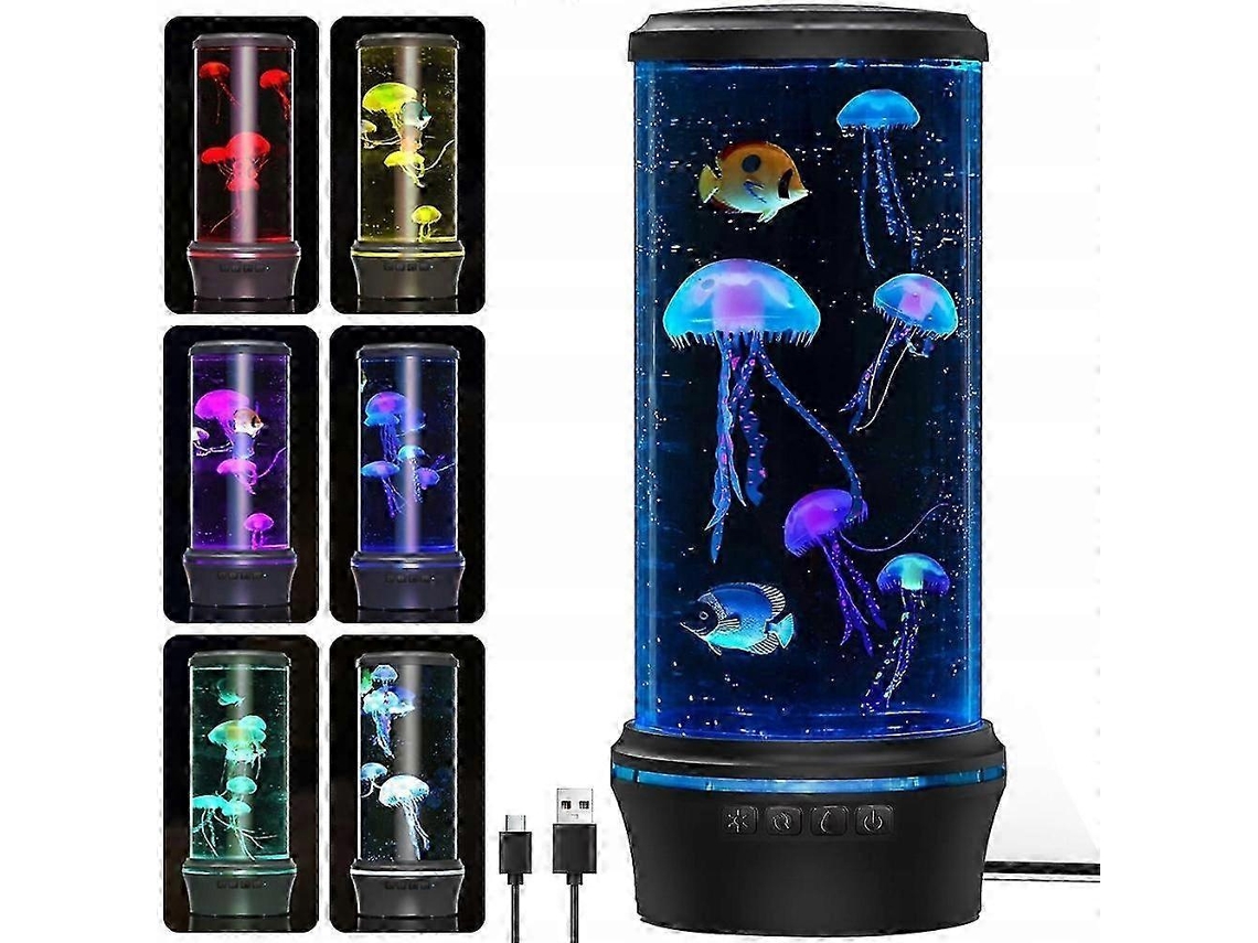 Luz nocturna infantil, lámpara USB que cambia de color con diseño de medusa (7 RGB) Rosewell