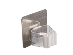 Soporte para fregona con pinza para baño, soporte para fregona y cepillo, práctico organizador de baño