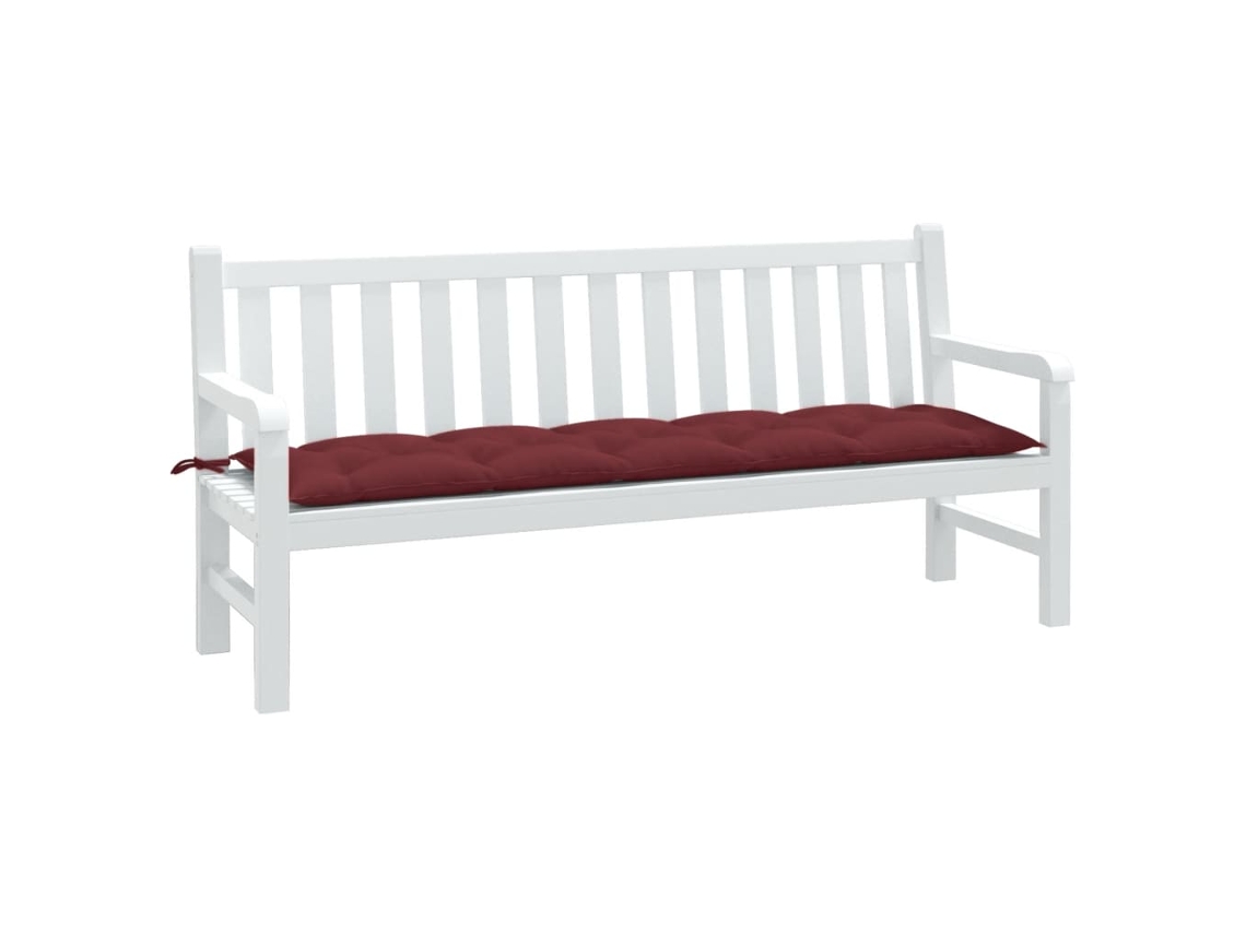 Cojín Para Banco De Jardín Tela Rojo Tinto Melange 180x50x7 Cm