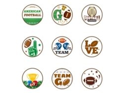 Kit de pegatinas redondas de fútbol para decoración de fiestas de fútbol