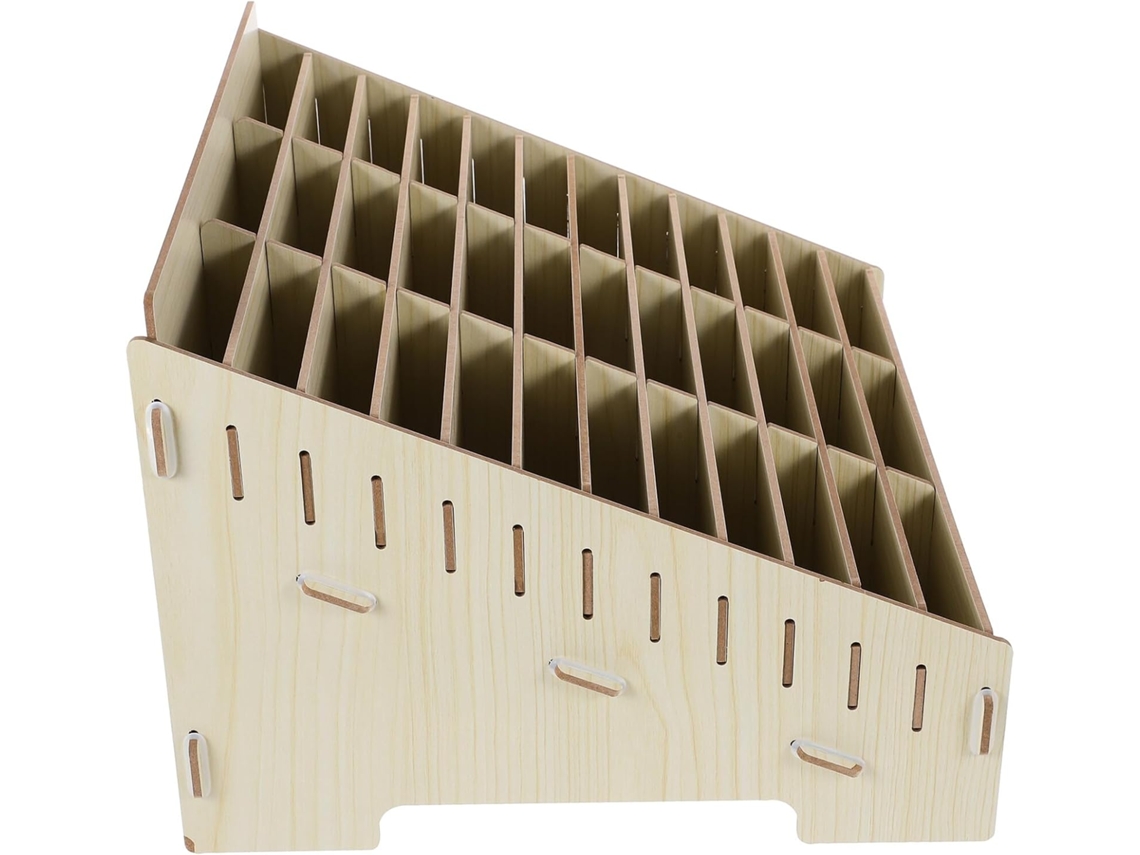 Caja De Almacenamiento Multifuncional De Madera Con 36 Compartimentos, Soporte Para Teléfono Móvil Y Organizador.