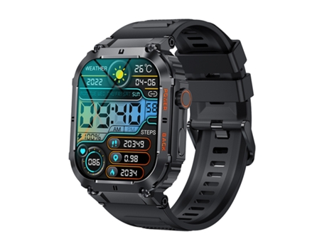 Smartwatch, reloj militar resistente al agua 100M, tiempo de espera de 70 días, negro CHRONUS