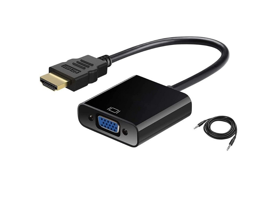 Conector Vídeo Hdmi A Vga + Audio P2, Funcionamiento Plug-and-play, Compatible Sobremesa, Portátil Y Caja Tv.