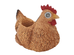 Maceta para suculentas en forma de pollo con sensor de luz solar y luz marrón