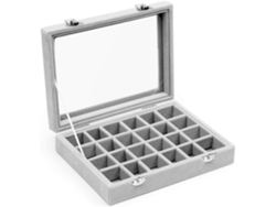 Organizador de joyería con tapa de exhibición para anillos en vidrio (20x15x5cm) Kofihety