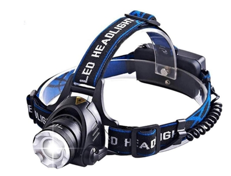 Linterna frontal Led Linterna frontal 3 modos Linterna con zoom Batería Linterna frontal Pesca verde Luz blanca Camping Linterna roja de caza (Negr...
