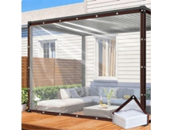 Lona Transparente Impermeable Con Ojales Para Terrazas, Patios, Invernaderos Y Gallineros/2.5x3m Gertiz