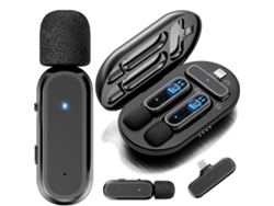 Micrófonos Inalámbricos Para Iphone Ipad/Estuche De Carga Con Clip En Micrófono De Solapa CHRUI