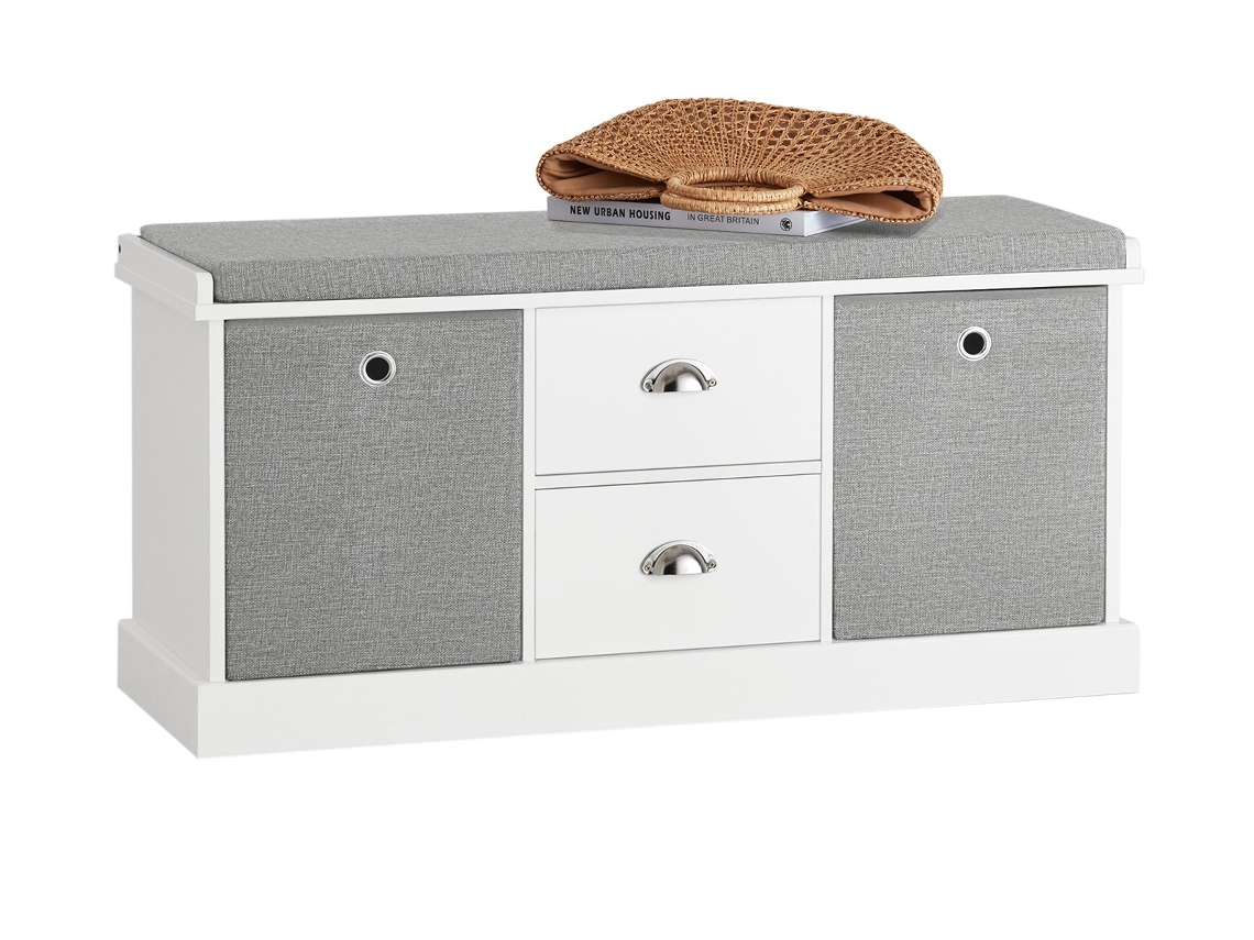 Zapatero SOBUY (Blanco, Gris - 100x35x50 cm)