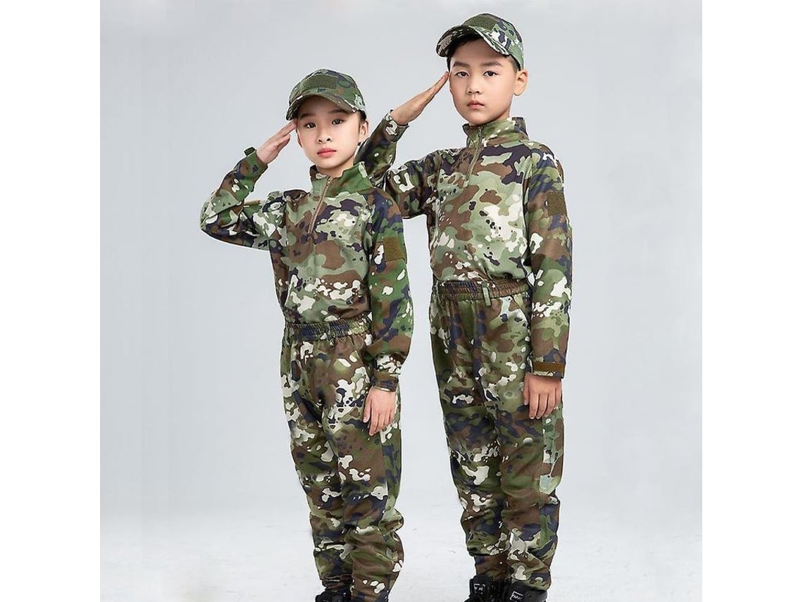 2026-9720-traje Táctico Militar Infantil Camuflaje Para Caza Airsoft Senderismo Entrenamiento Outdoor Sin Gorro 170 Verde