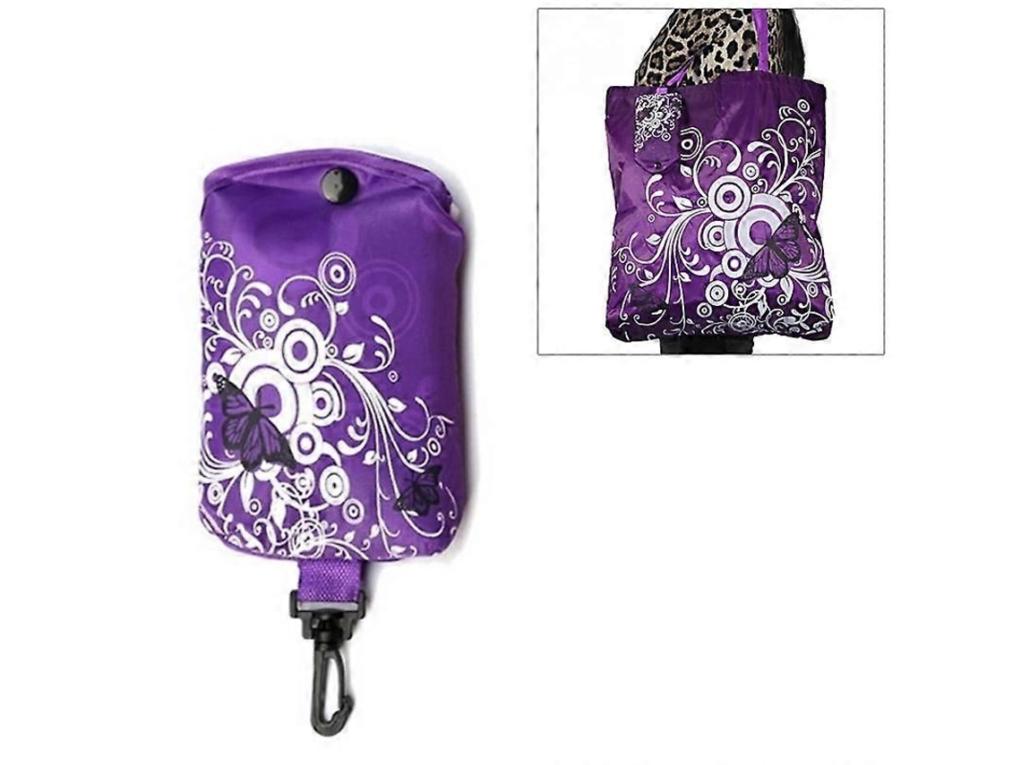 Bolso de compras plegable con estampado de mariposas y flores, bolso de hombro de tela Oxford, bolso de mano reutilizable GOKOCO