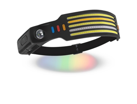 La linterna frontal LED original de cinco colores, linterna recargable para acampar, espeleología, reparación de automóviles, luces COB más brillan...