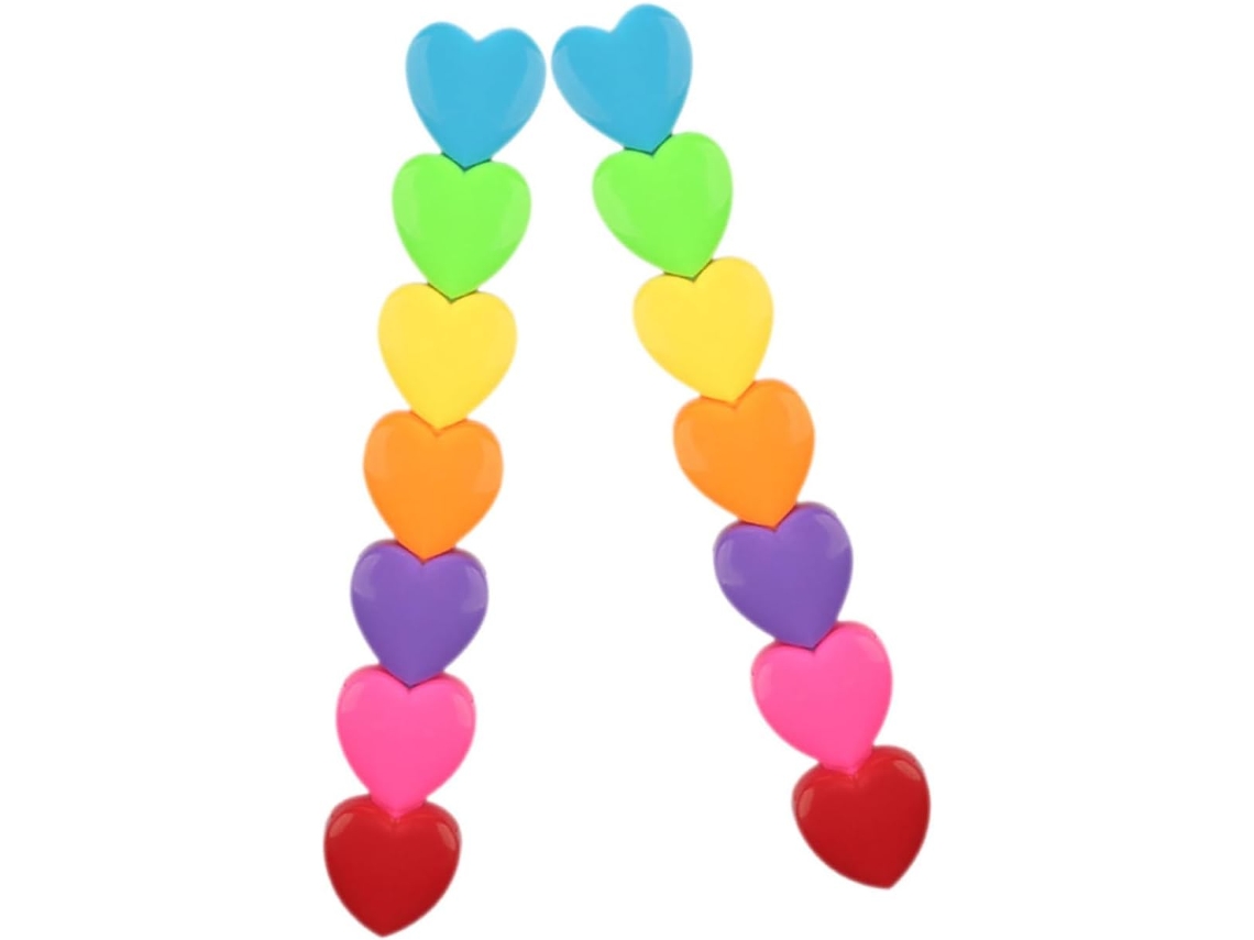 Juego De 2 Rotuladores Fluorescentes Con Purpurina En Forma De Corazón De Dibujos Animados Para Estudiantes Y