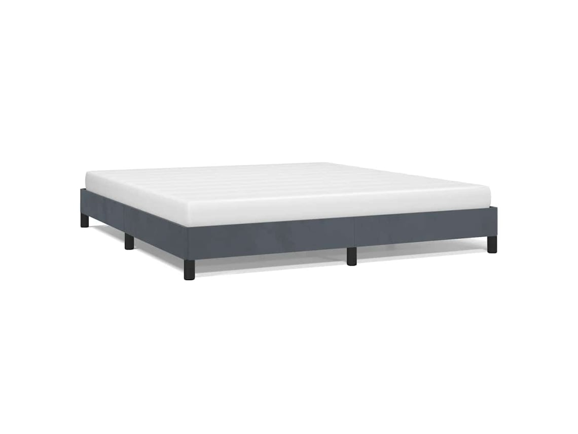 Maison Exclusive - Estructura De Cama Sin Colchón, Color Gris Oscuro, Tamaño California King, Terciopelo