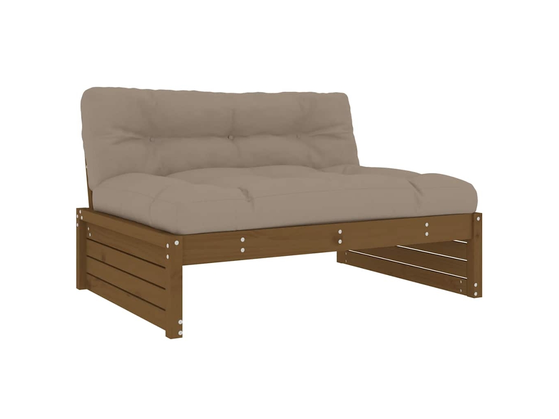 Maison Exclusive - Sofá Central Madera Maciza De Pino Marrón Miel 120x80 Cm