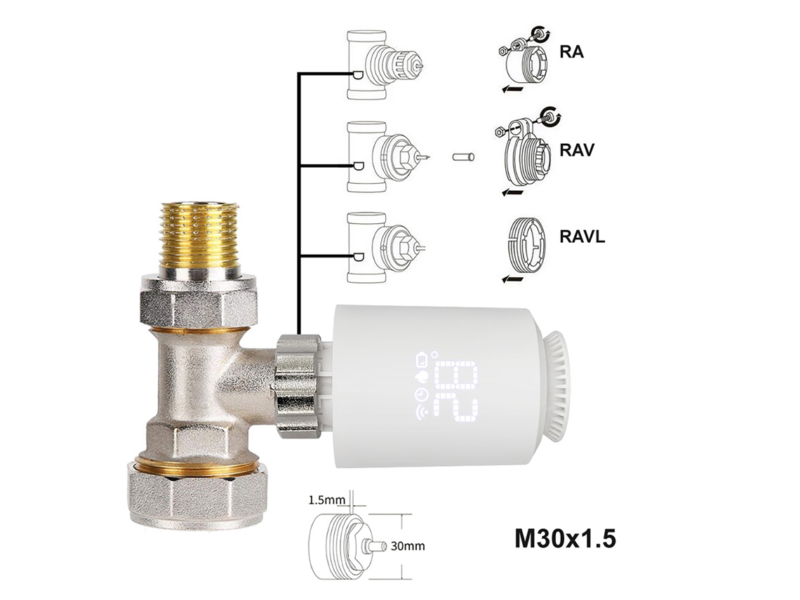 Válvulas termostáticas para radiadores Tuya Zigbee, controlables mediante aplicación móvil, compatibles con Alexa, termostato inteligente para calefacción doméstica.