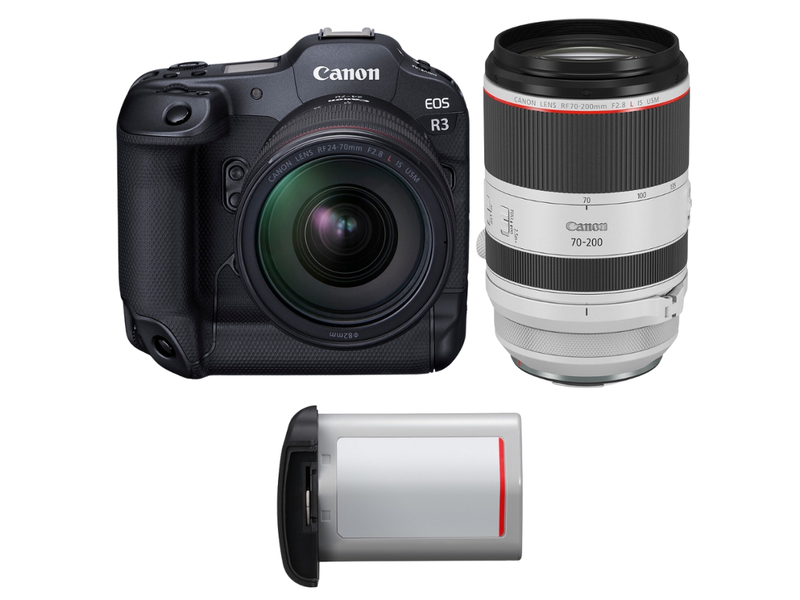 Canon Eos R3 + Rf 24-70mm F/2.8 L Is Usm + Rf 70-200mm F/2.8 L Is Usm + 1 Canon Lp-e19 + Ebook “20 Consejos Para Fotos Que Impactan”