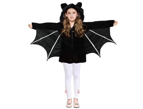 Disfraz de murciélago de lana para niños, disfraz de murciélago volador difuso para niños, prenda exterior superior de esqueleto