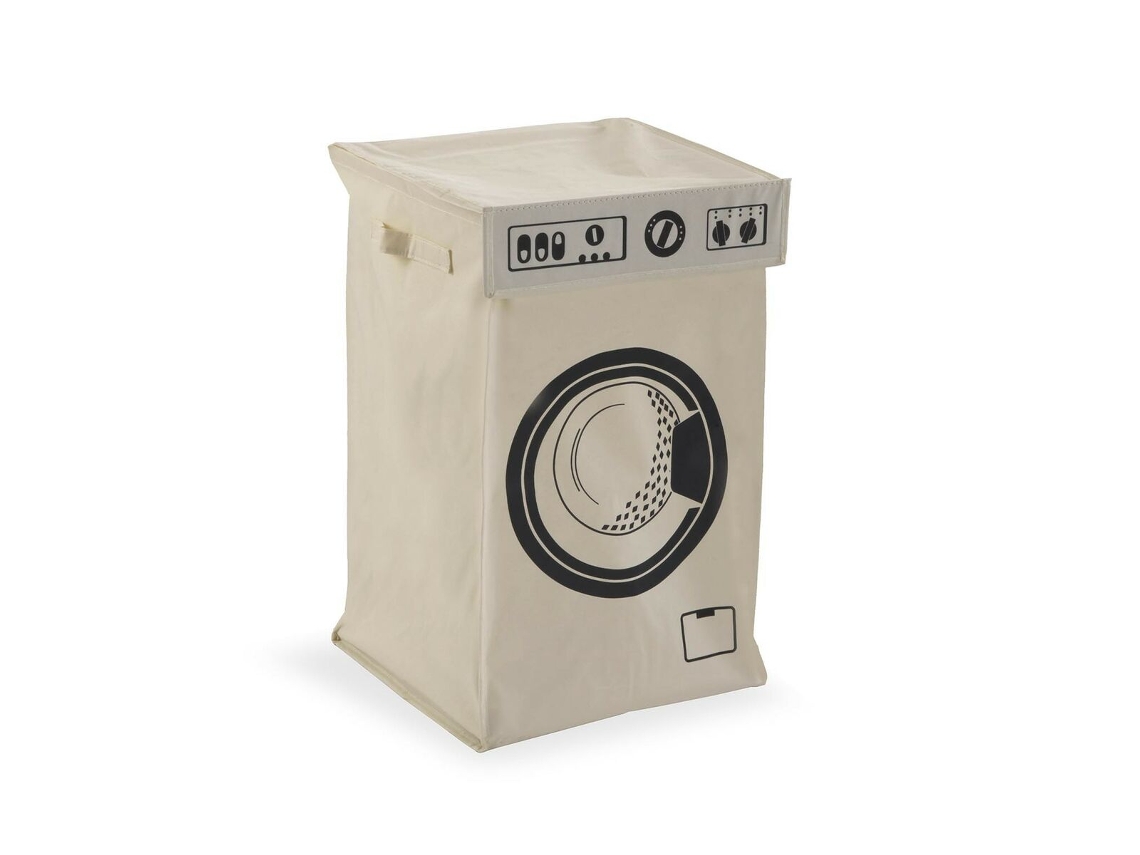 Cesto para la Ropa Sucia VERSA Beige Minimalista 36 x 36 x 60 cm