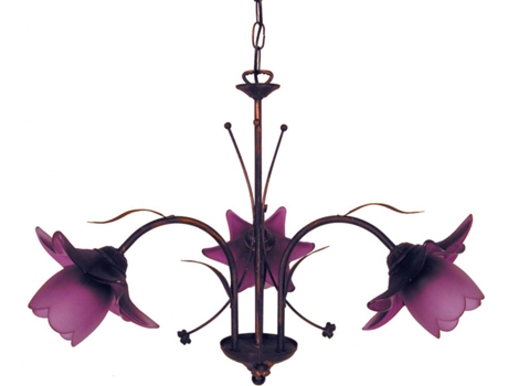 Lámpara de Techo TOSEL Tulipano (Marrón 3, Violeta - E14 - Máx. 40W - Metal)