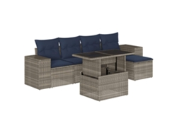 Maison Exclusive - Conjunto De Sofá De Jardín De 6 Piezas Con Cojines, Poliratán Gris