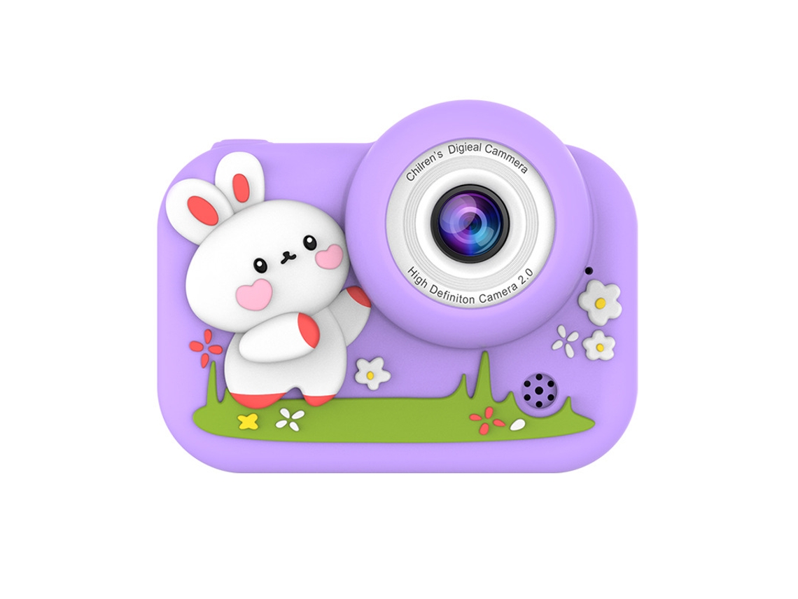 Cámara digital Eifson de doble cámara, 4000 W, pantalla IPS 2.0 (Purple Bunny)