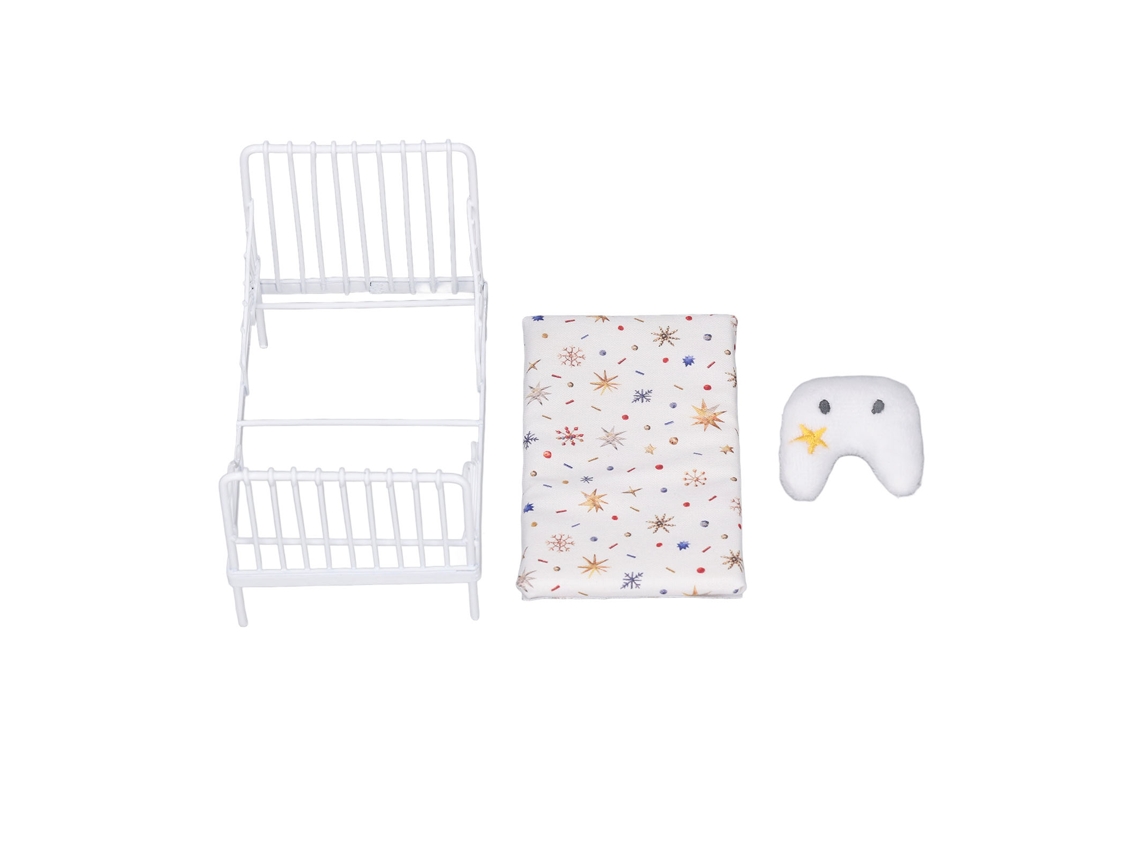 Cama En Miniatura Para Casa De Muñecas, Escala 1:12, Accesorios De Muebles De Dormitorio, Metal Blanco.