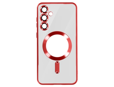 Funda AVIZAR MagSafe para Galaxy S24 Protector para cámara Borde cromado Rojo