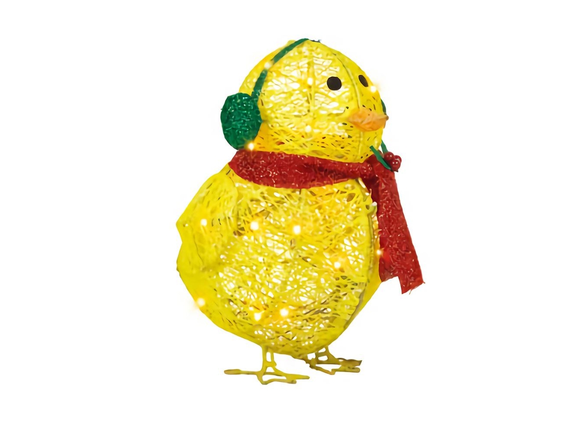 Pollito Con Bufanda Luminosa, Escultura Plana, Jardín, Navidad, Decoración De Césped, Adornos