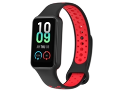 Bracelete De Smartwatch Para Xiaomi Band 8 Active/Redmi Band 2 Bracelete De Silicone De Dois Tons (Preto Vermelho) GERTIZ