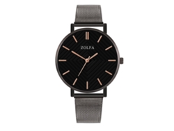 Reloj De Pulsera Unisex Con Correa De Malla, Estilo Moderno, Cuarzo, Plateado, Negro.