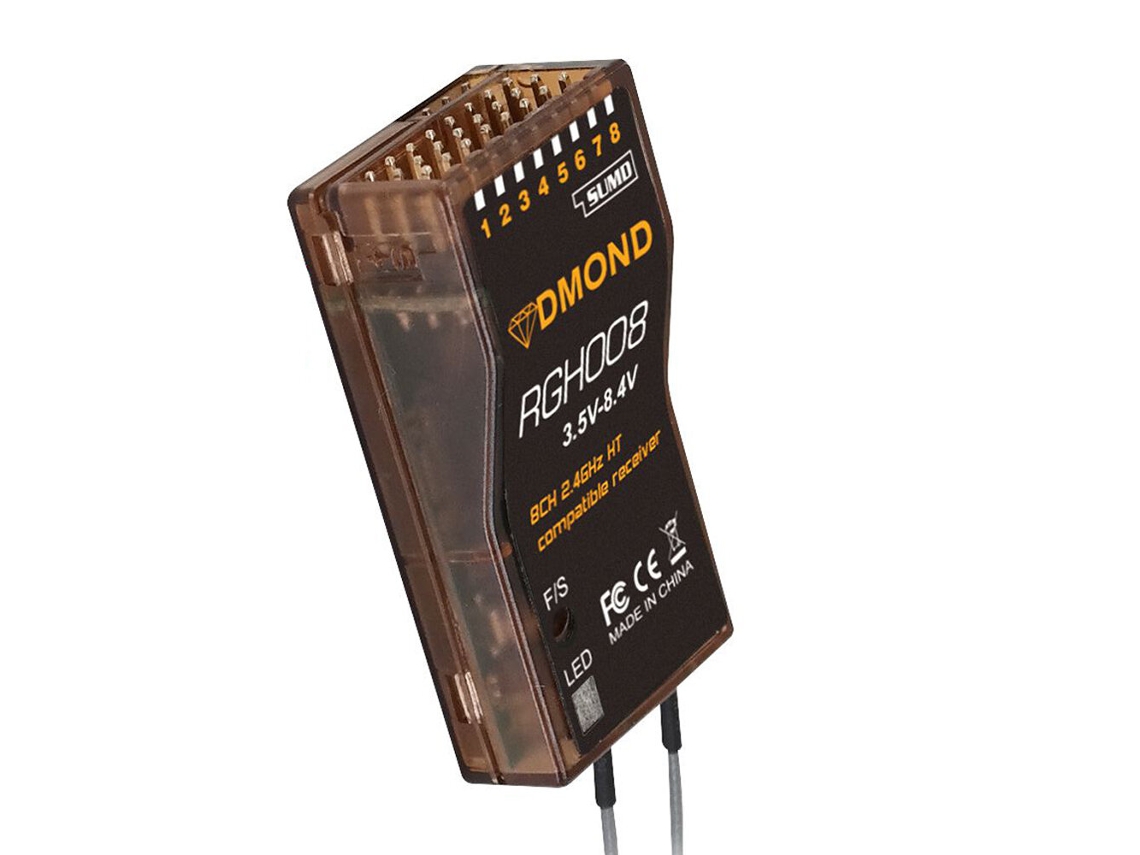 Receptor Rc De Telemetría De Rango Completo Dmond Rgh008 2.4 Ghz 8 Canales, Compatible Graupner Hott+sumd, Retorno Bidireccional Para Drones Rc