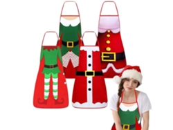 Conjunto de 4 delantales navideños divertidos, 52 x 72 cm, Digitallab