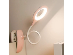 Lámpara De Lectura Led Ajustable Con Clip Y Protección Ocular, Lámpara De Escritorio Rosa