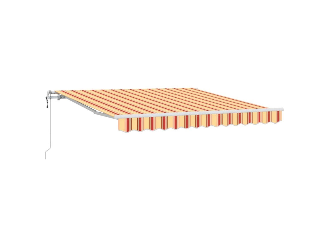 Toldo retráctil manual HARLANV1, amarillo y naranja, 350x250 cm, tela.
