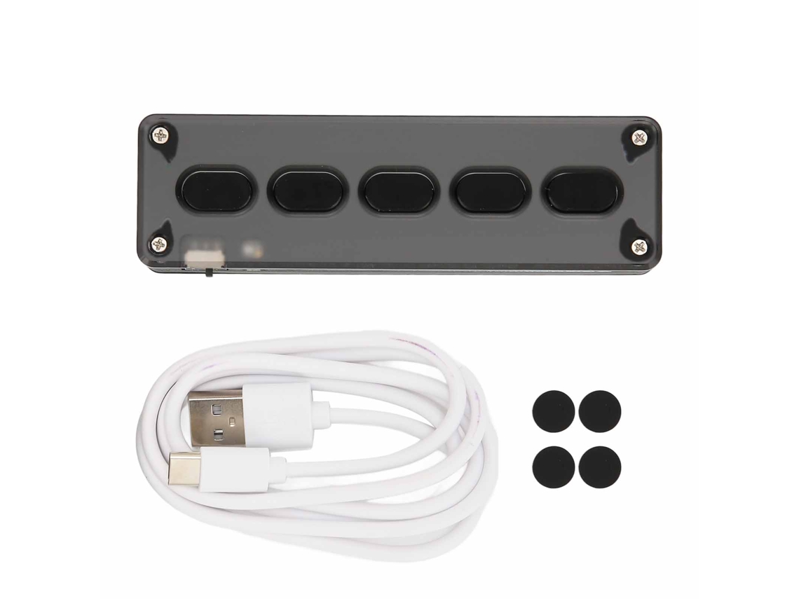 Teclado programable para juegos con 5 teclas principales.