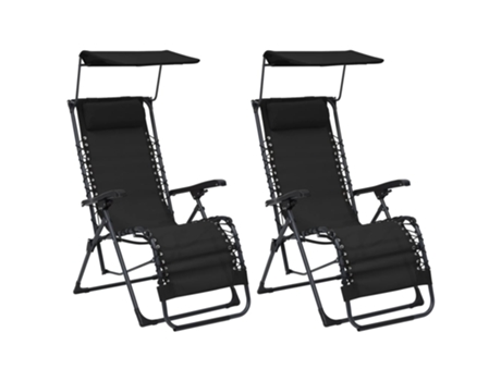 MAISON EXCLUSIVE - Sillas plegables 2 unidades textilene negro