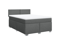 Maison Exclusive - Cama Box Spring Con Colchón Tela Gris Oscuro 160x200 Cm