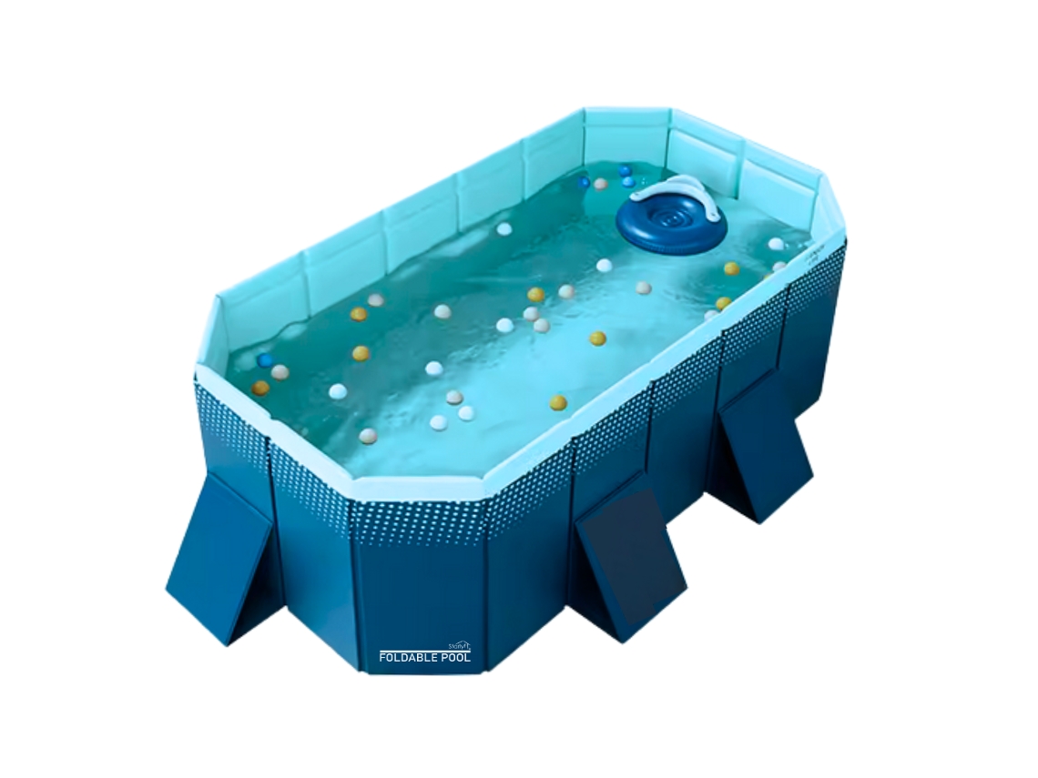 Piscina Plegable 180x110x50cm, 600l, Piscina Para Niños, Piscina Portátil Para Perros, Piscina Desmontable, Irrompible, Industex