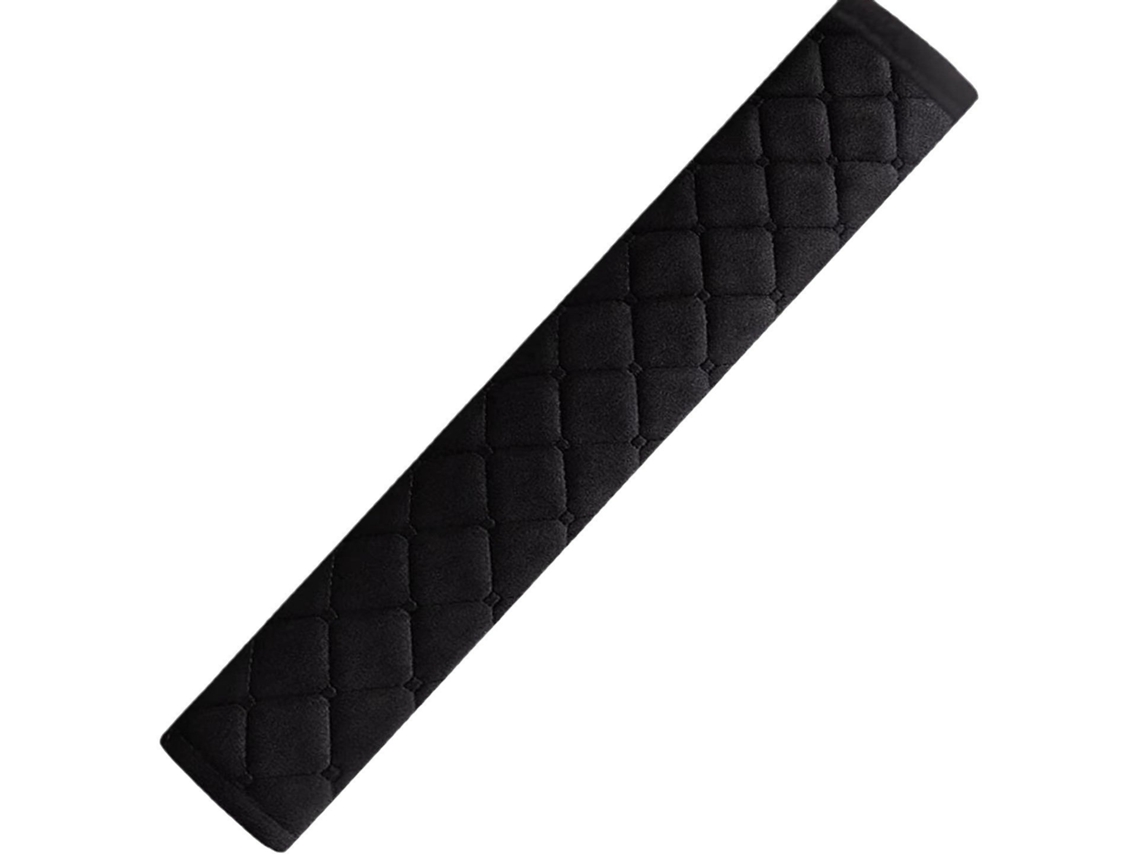 2 Almohadillas Cinturón Seguridad Premium Negras Para Coche, Viaje Relajado, Adecuada Niños