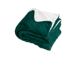 Manta Verde Oscuro Y Blanco Relieve Espiga 180x220cm Shervald
