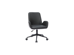 Silla de Escritorio de Poliuretano Negro Y Metal Negro Alban MILIBOO