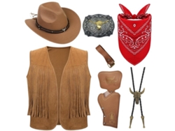 Traje vaquero de 7 piezas con sombrero para hombre. Vayotoy