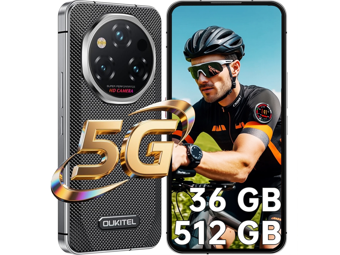 Smartphone Resistente 5g Oukitel Wp210 36 Gb 512 Gb 6.7" Fhd+ Amoled 120hz 8800 Mah 108 Mp Nfc Android 15 Negro