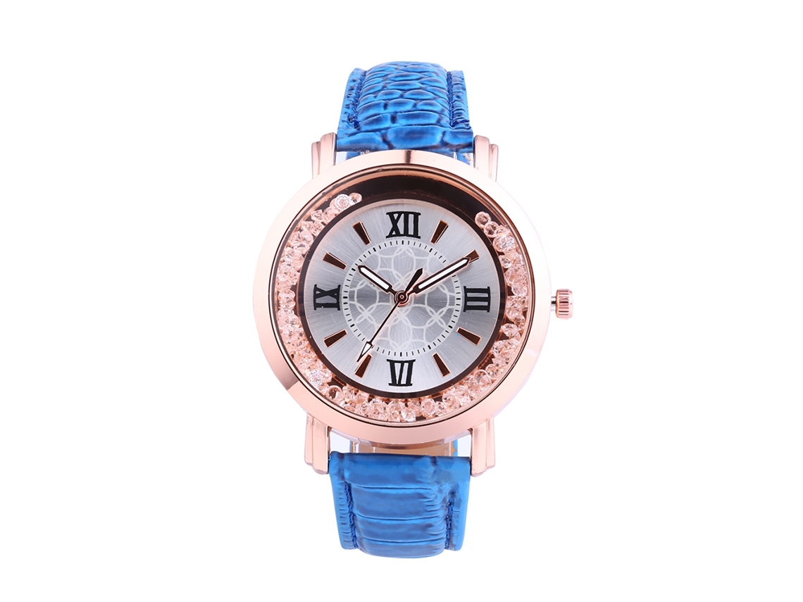 Reloj De Pulsera Unisex Zhoulianfa Con Esfera Redonda, Movimiento De Cuarzo Analógico Y Correa De Pu Azul Real.