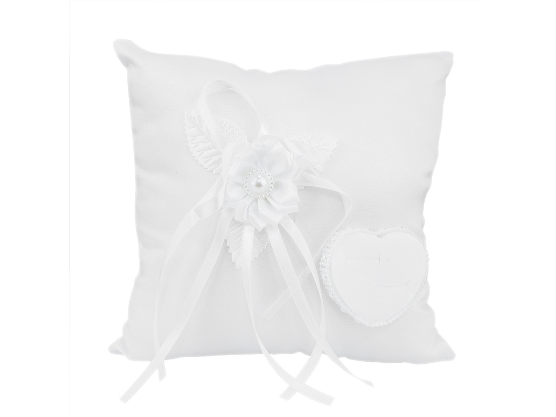 RNEMITERY Almohadilla para Anillos de Boda con Encaje, Decoración en Forma de Corazón de Camelia