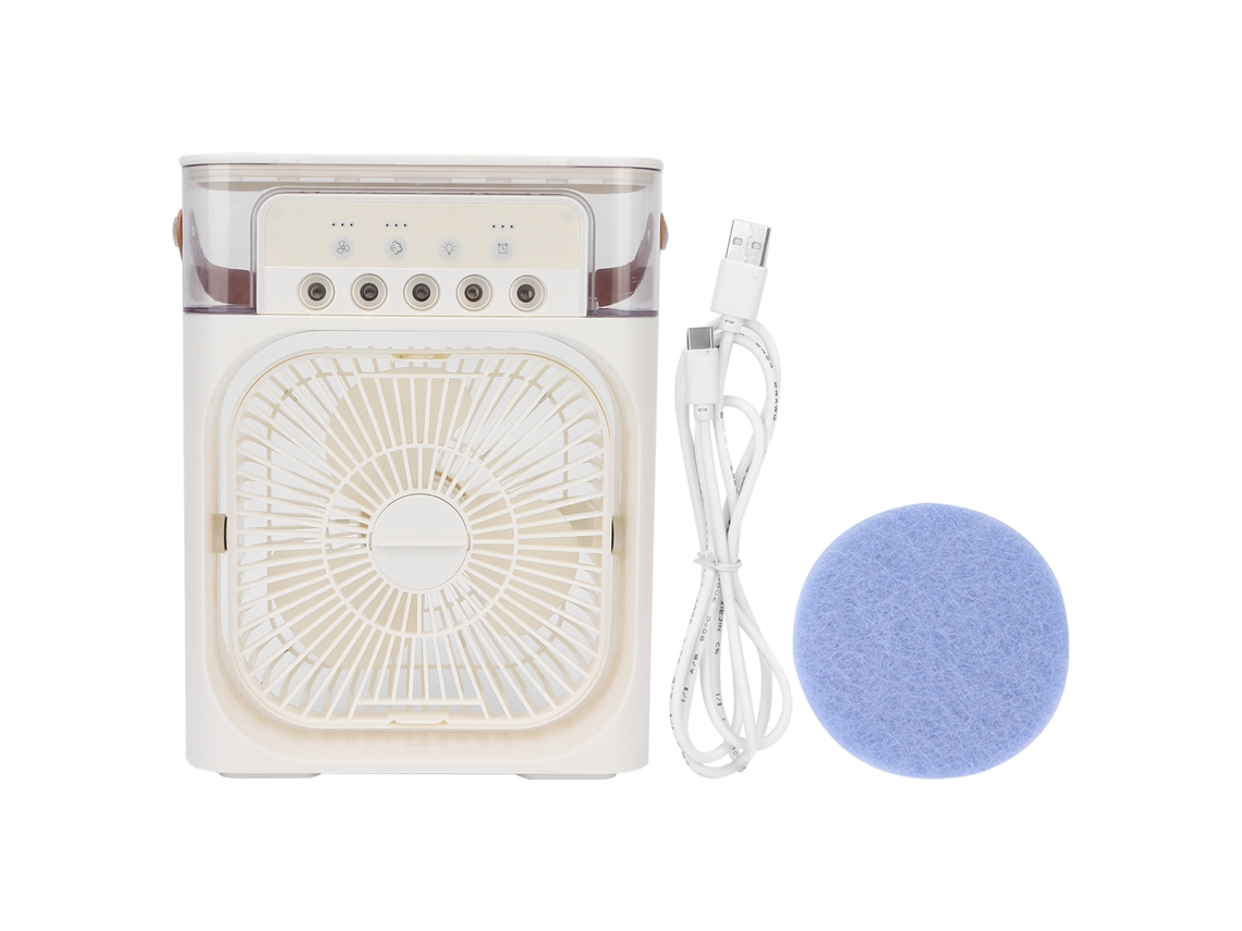 Aire Acondicionado Portátil Usb Recargable Mini Enfriador De Aire Con Humidificador Niebla Blanco