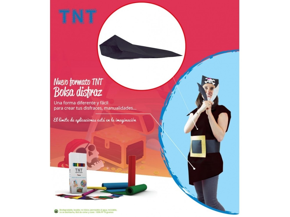 Pack 25 Bolsas Disfraz 65X90Cm Tela Tnt Negra GENÉRICO
